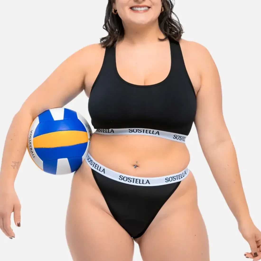 String Menstruel de sport - Absorbant et respirant -e n°2 noir en nylon