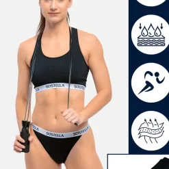 String Menstruel de sport - Absorbant et respirant -e n°2 noir en nylon