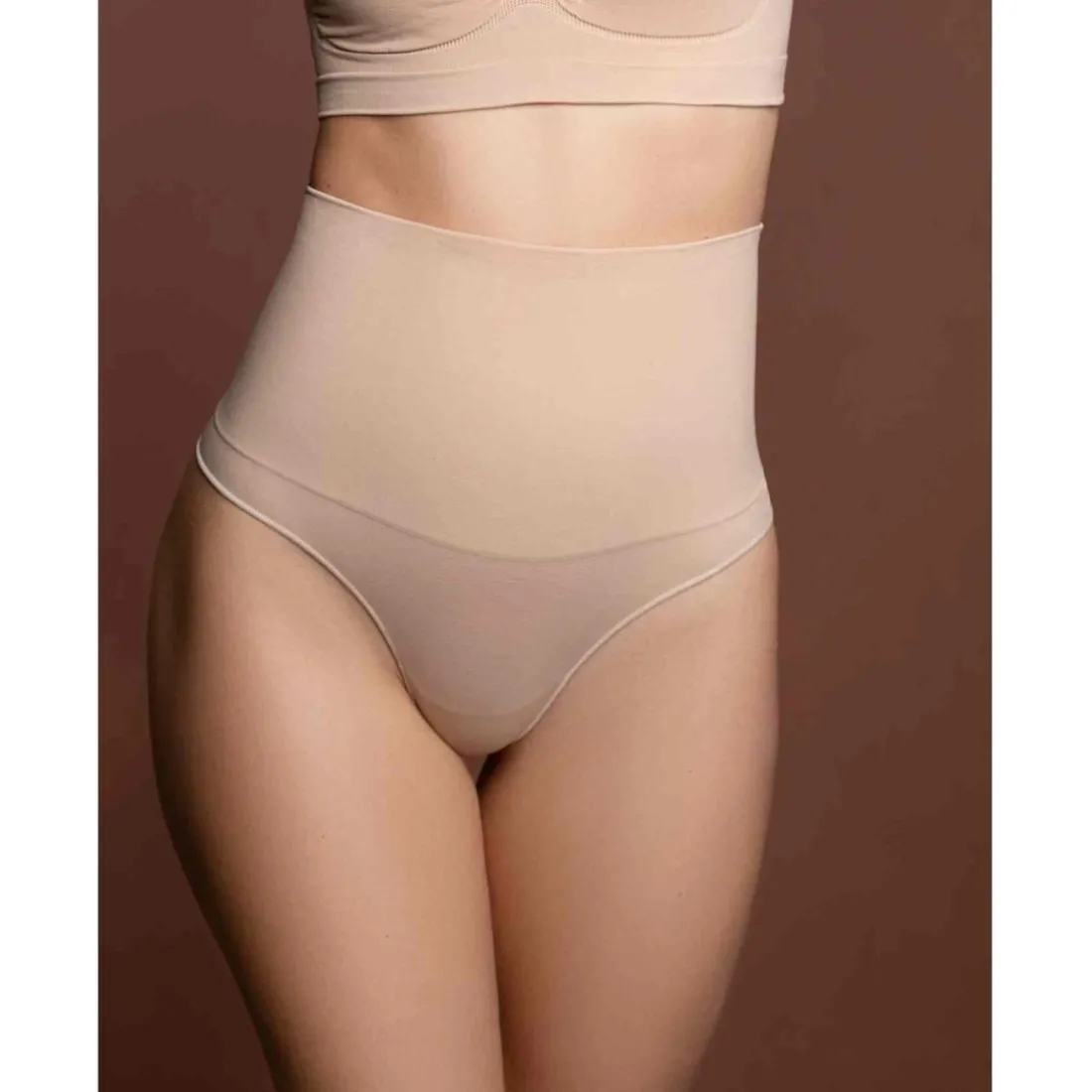String taille haute invisible - Beige