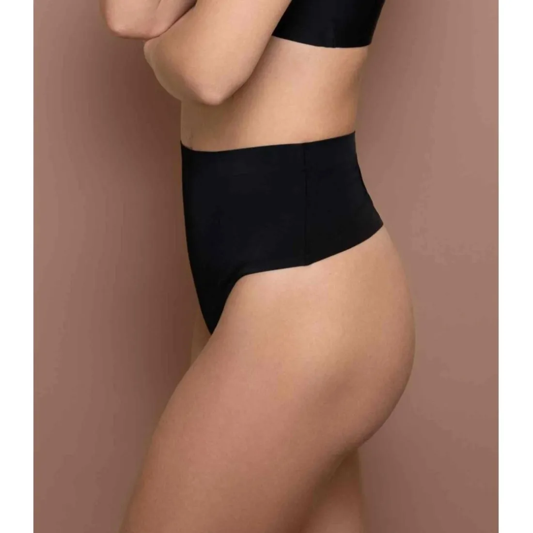 String taille midi invisible Noir Invisible Bye Bra