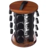 Support rotatif acacia 16 pots à épices