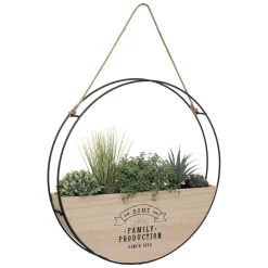 Suspension plante en bois et métal