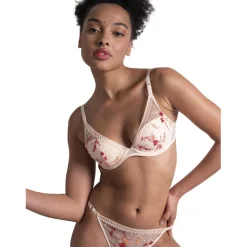 Suzy - Soutien-gorge plongeant avec coques brodé