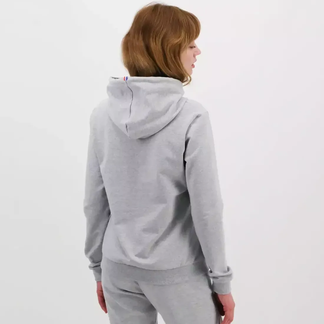 Sweat à capuche ESS N°1 W Blanc gris en coton