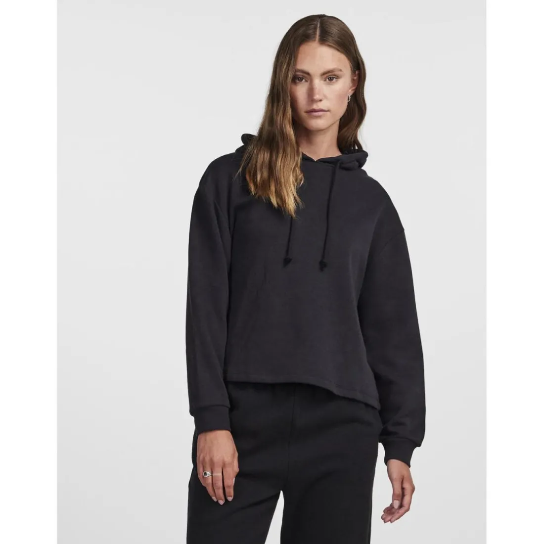 Sweat à capuche noir en coton Blair