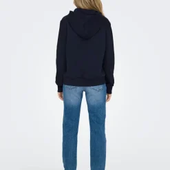 Sweat à capuche Noli - Bleu Minuit/ Coeur rose gold en coton Maia