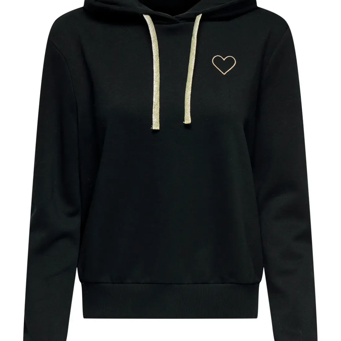 Sweat à capuche Noli - Noir/ Coeur doré en coton Mina