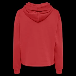 Sweat à capuche rouge en coton Sia