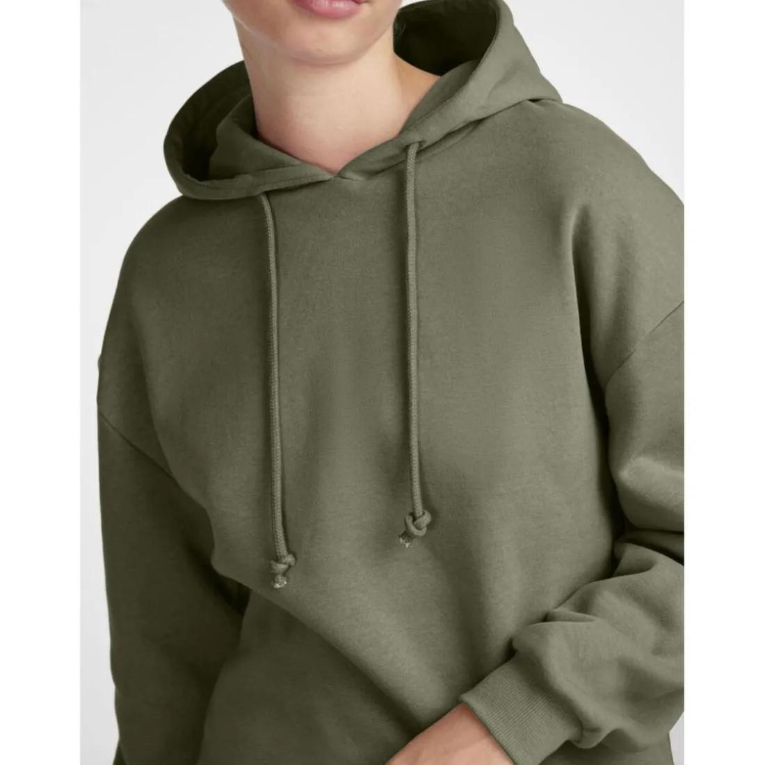 Sweat à capuche vert en coton Léa