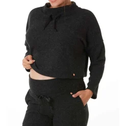 Sweat court maternité noir Cache Coeur Lingerie en viscose