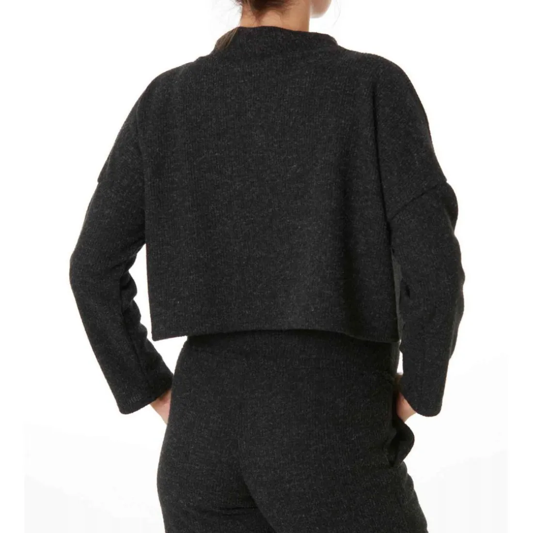 Sweat court maternité noir Cache Coeur Lingerie en viscose