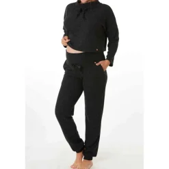 Sweat court maternité noir Cache Coeur Lingerie en viscose