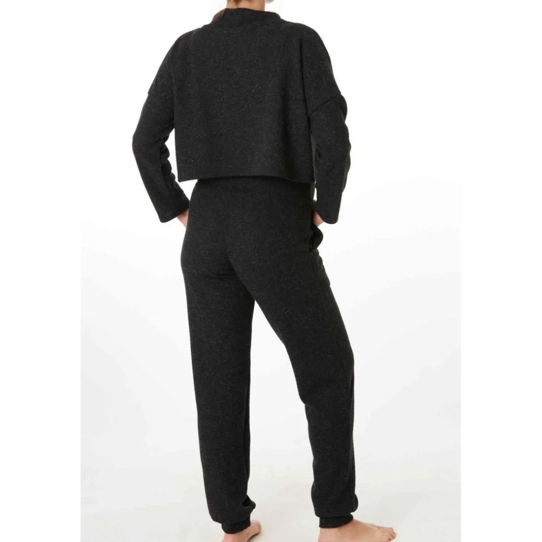 Sweat court maternité noir Cache Coeur Lingerie en viscose