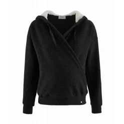 Sweat maternité Cache Coeur noir en viscose