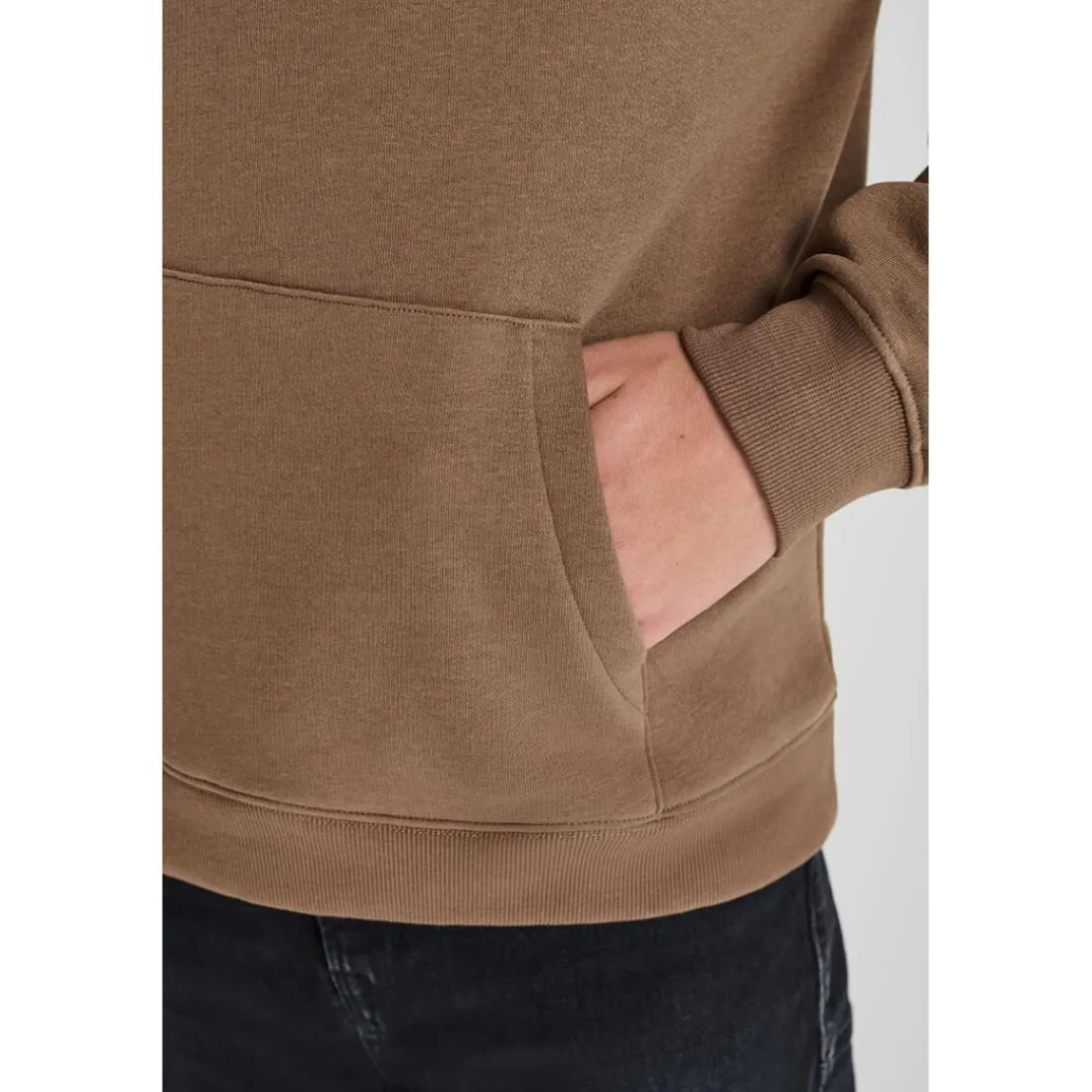 Sweat-Shirt capuche DEFEBO marron en coton Quade