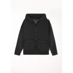 Sweat-Shirt capuche garçon BATIBO gris Orin en coton