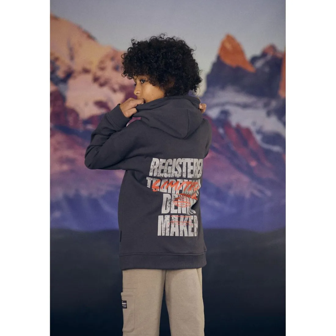 Sweat-Shirt capuche garçon NOEBO gris