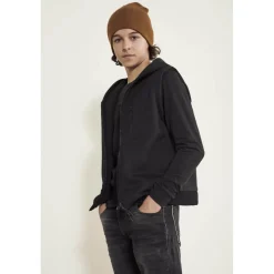 Sweat-Shirt capuche garçon LAWIBO noir Miles en coton