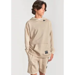 Sweat-Shirt capuche garçon ANIBO beige en coton