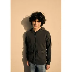 Sweat-Shirt capuche garçon BATIBO gris Ian en coton
