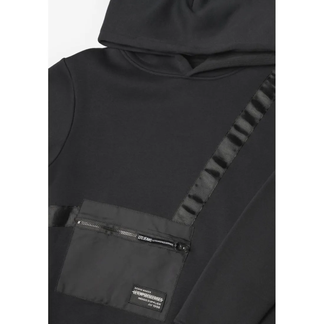 Sweat-Shirt capuche garçon ITOBO noir en coton