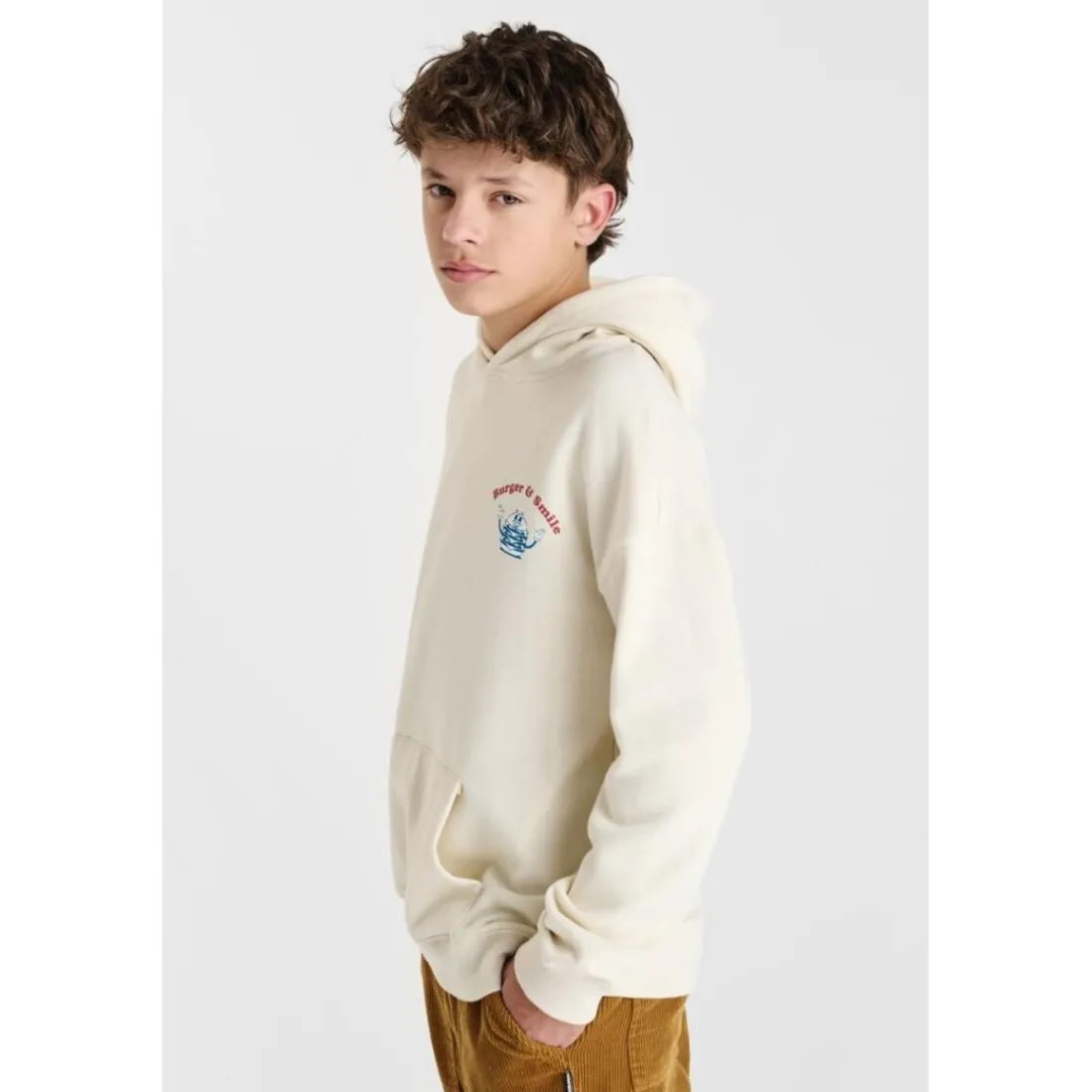Sweat-Shirt capuche LOUIBO beige en coton Ned