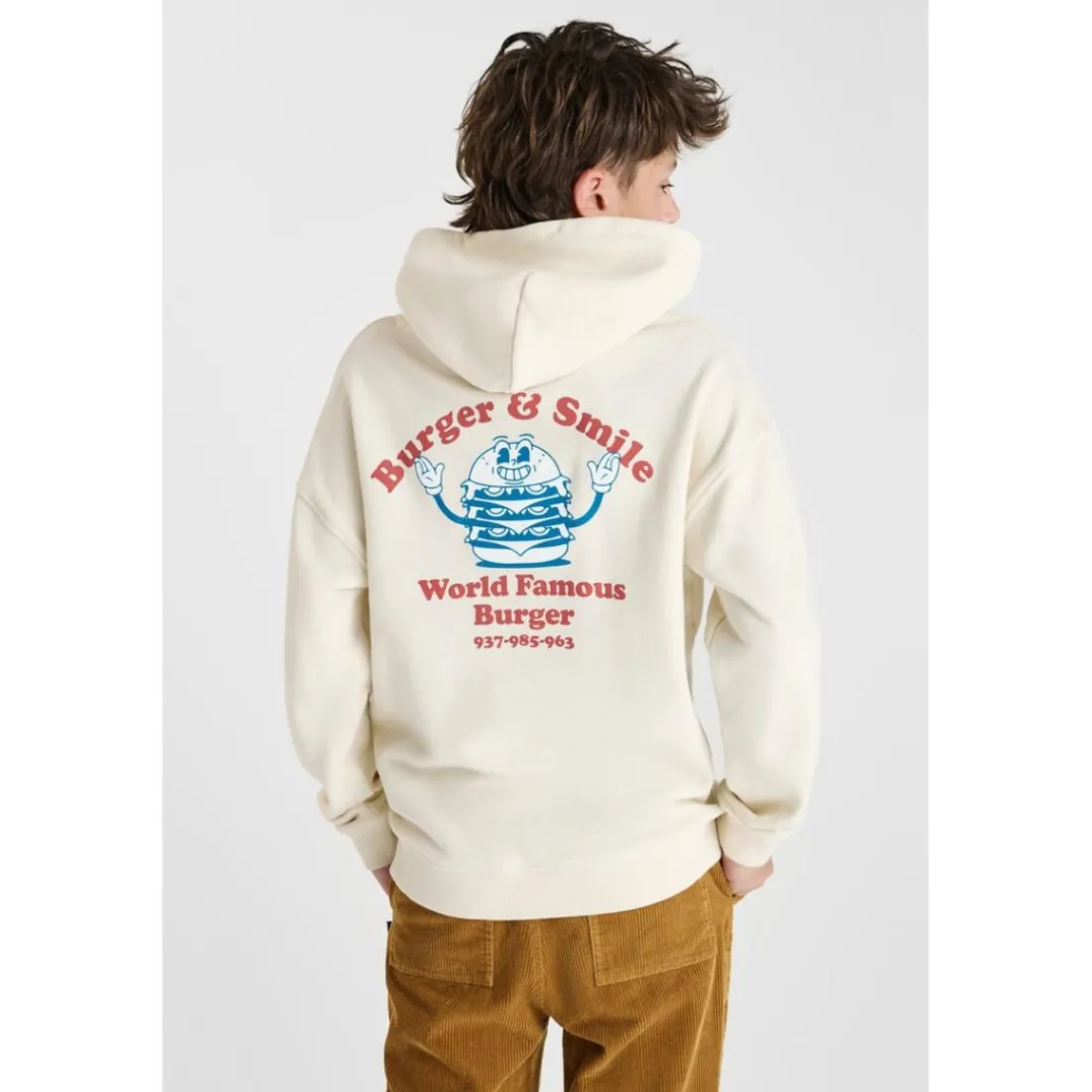 Sweat-Shirt capuche LOUIBO beige en coton Ned