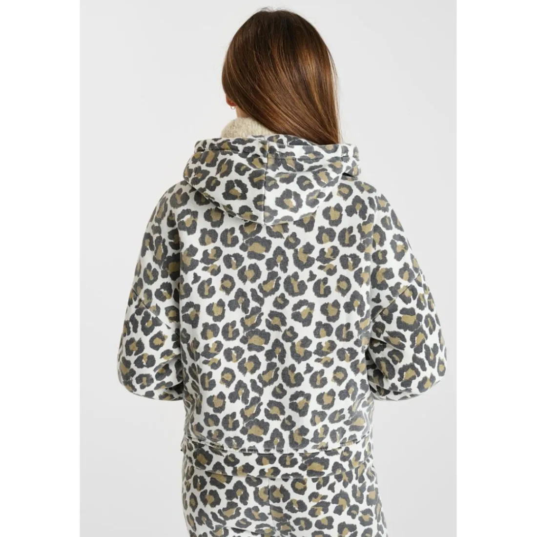 Sweat-Shirt capuche marron Pia en coton
