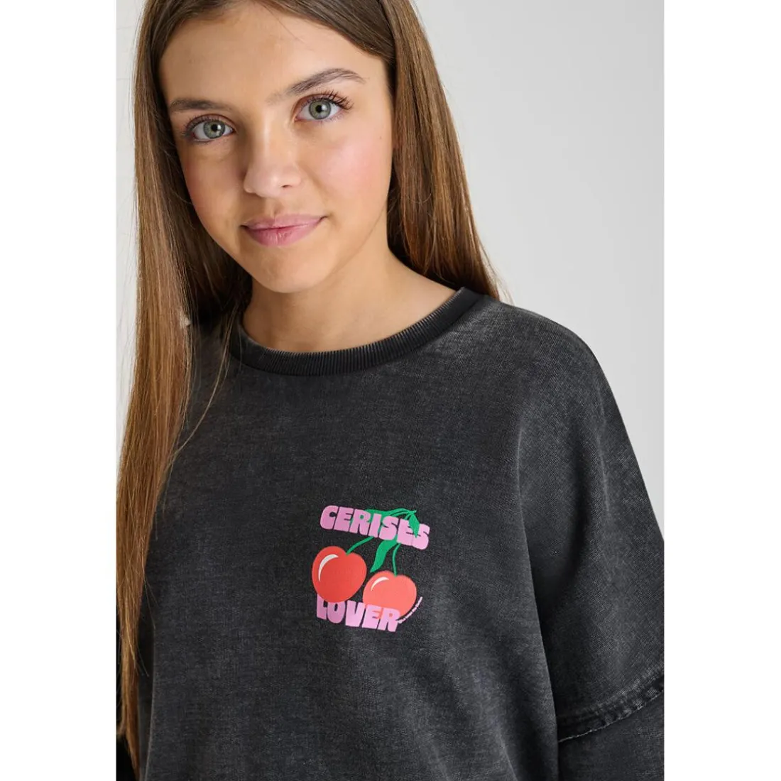 Sweat-Shirt capuche noir Gwen en coton