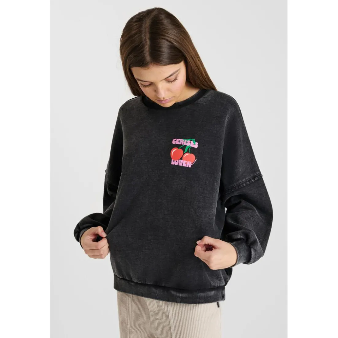 Sweat-Shirt capuche noir Gwen en coton