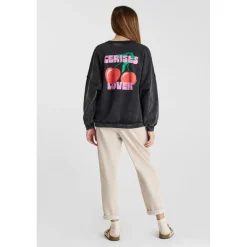 Sweat-Shirt capuche noir Gwen en coton