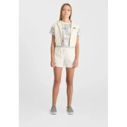 Sweat-Shirt fille capuche SOULAGI blanc Vivi en coton