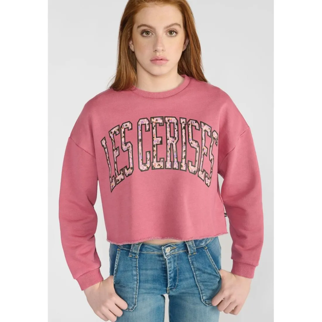 Sweat-Shirt fille FILOUGI rose Ella en coton