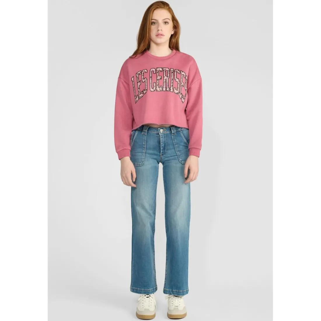Sweat-Shirt fille FILOUGI rose Ella en coton