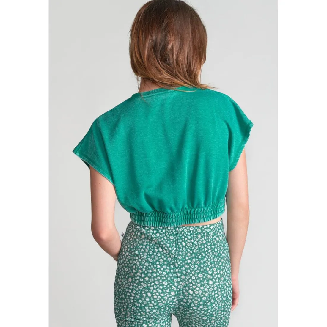 Sweat-Shirt fille NAELLEGI vert en coton