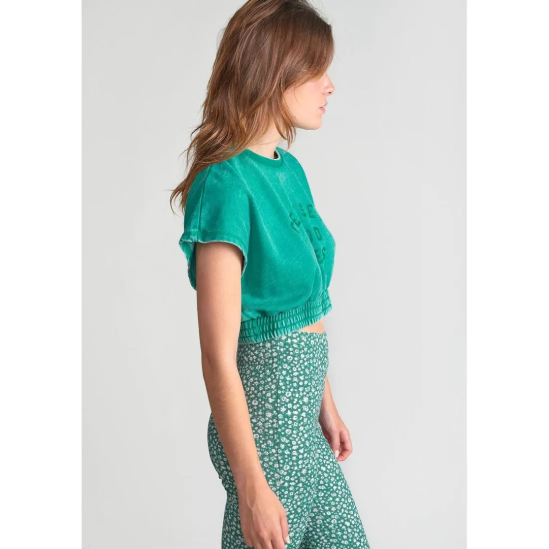 Sweat-Shirt fille NAELLEGI vert en coton