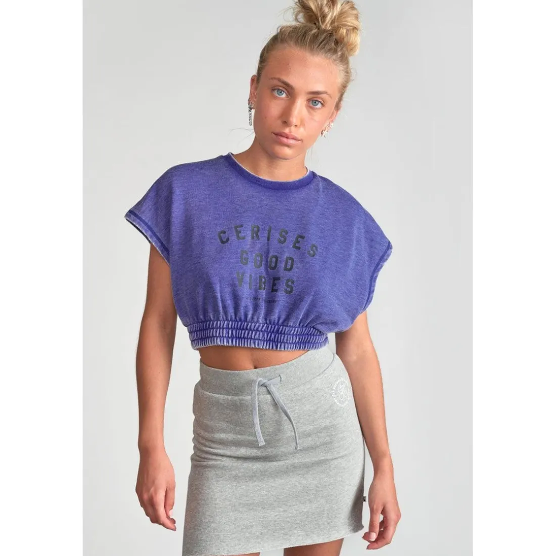 Sweat-Shirt fille NAELLEGI bleu en coton