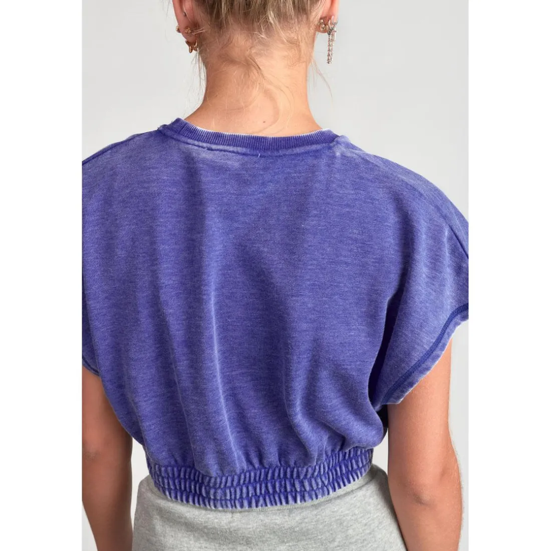 Sweat-Shirt fille NAELLEGI bleu en coton