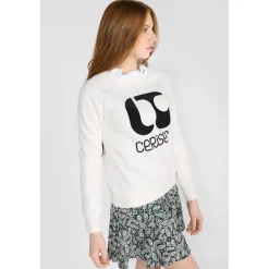 Sweat-Shirt fille TITAGI blanc Elsie en coton