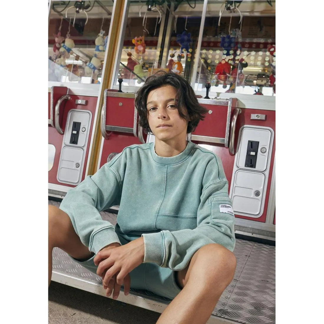 Sweat-Shirt garçon JONBO vert en coton