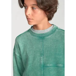 Sweat-Shirt garçon JONBO vert en coton