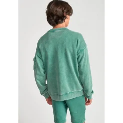 Sweat-Shirt garçon JONBO vert en coton