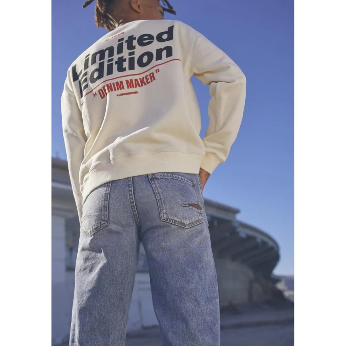 Sweat-Shirt garçon JUNBO blanc en coton