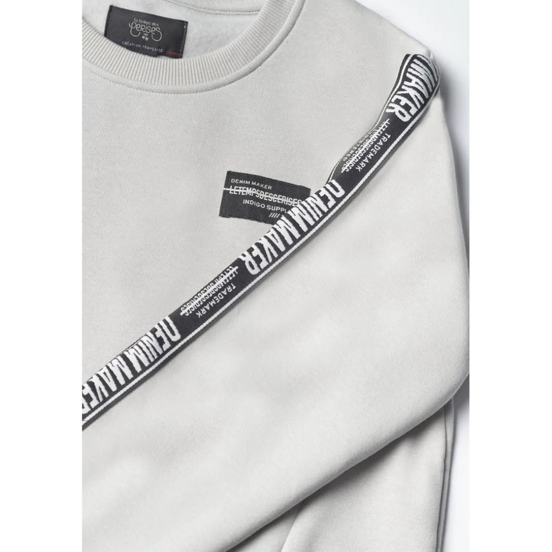 Sweat-shirt garçon, KOBABO gris en coton