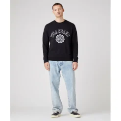 Sweatshirt noir pour homme en coton