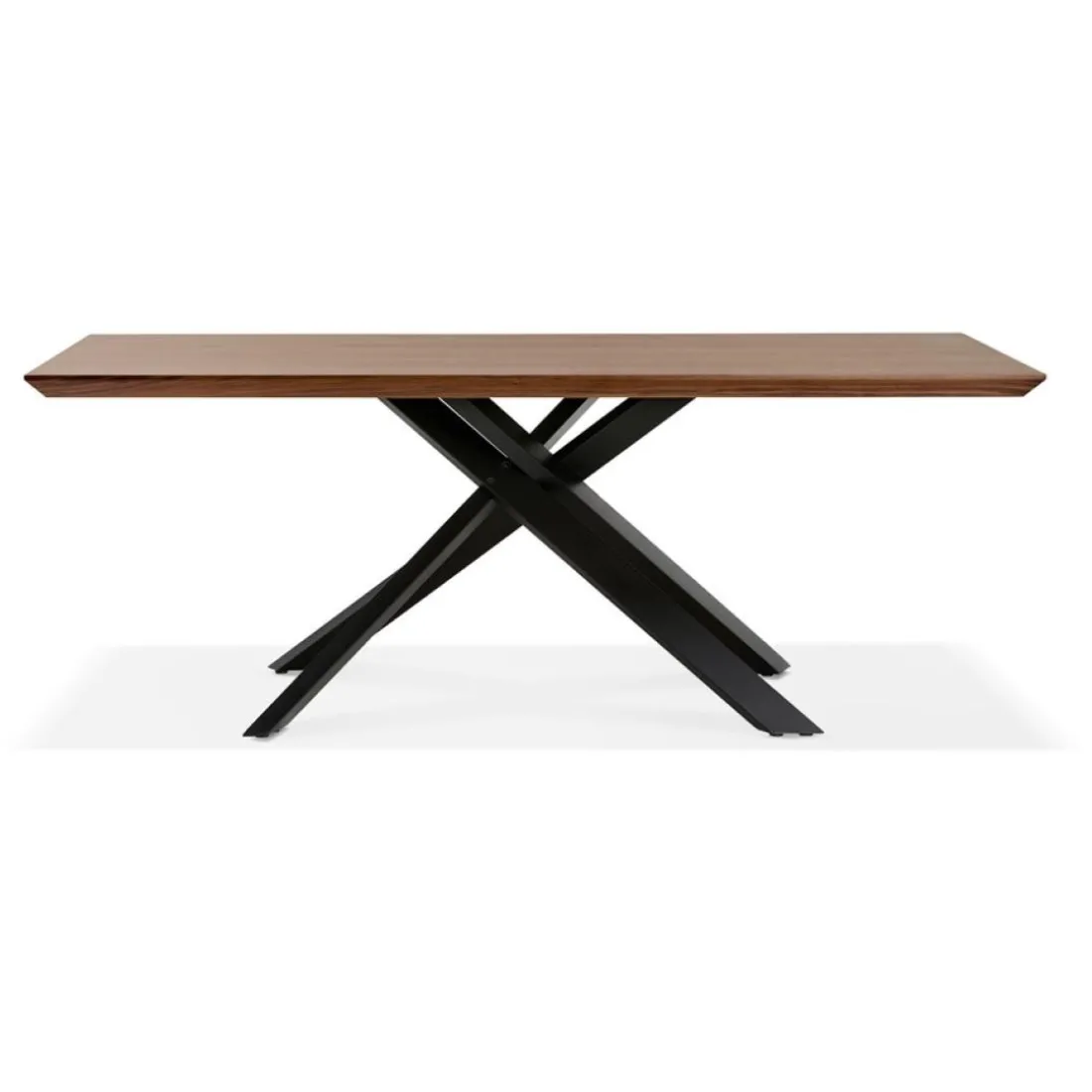 Table à diner avec pied central en x 'WALABY' en bois finition Noyer