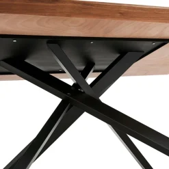 Table à diner avec pied central en x 'WALABY' en bois finition Noyer