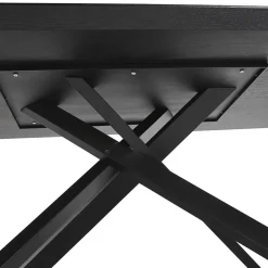 Table à diner design avec pied central en x 'WALABY' en bois noir