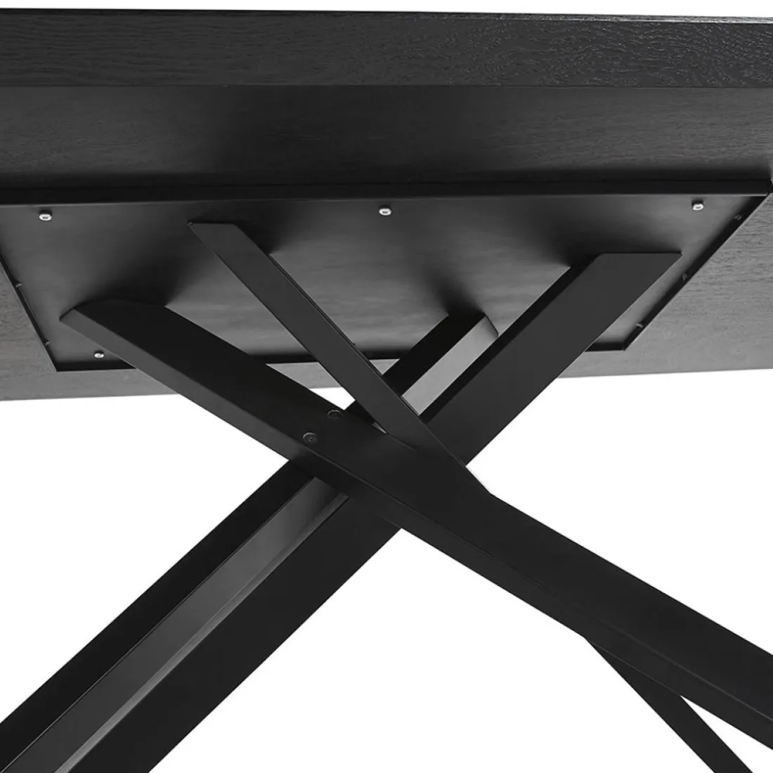 Table à diner design avec pied central en x 'WALABY' en bois noir