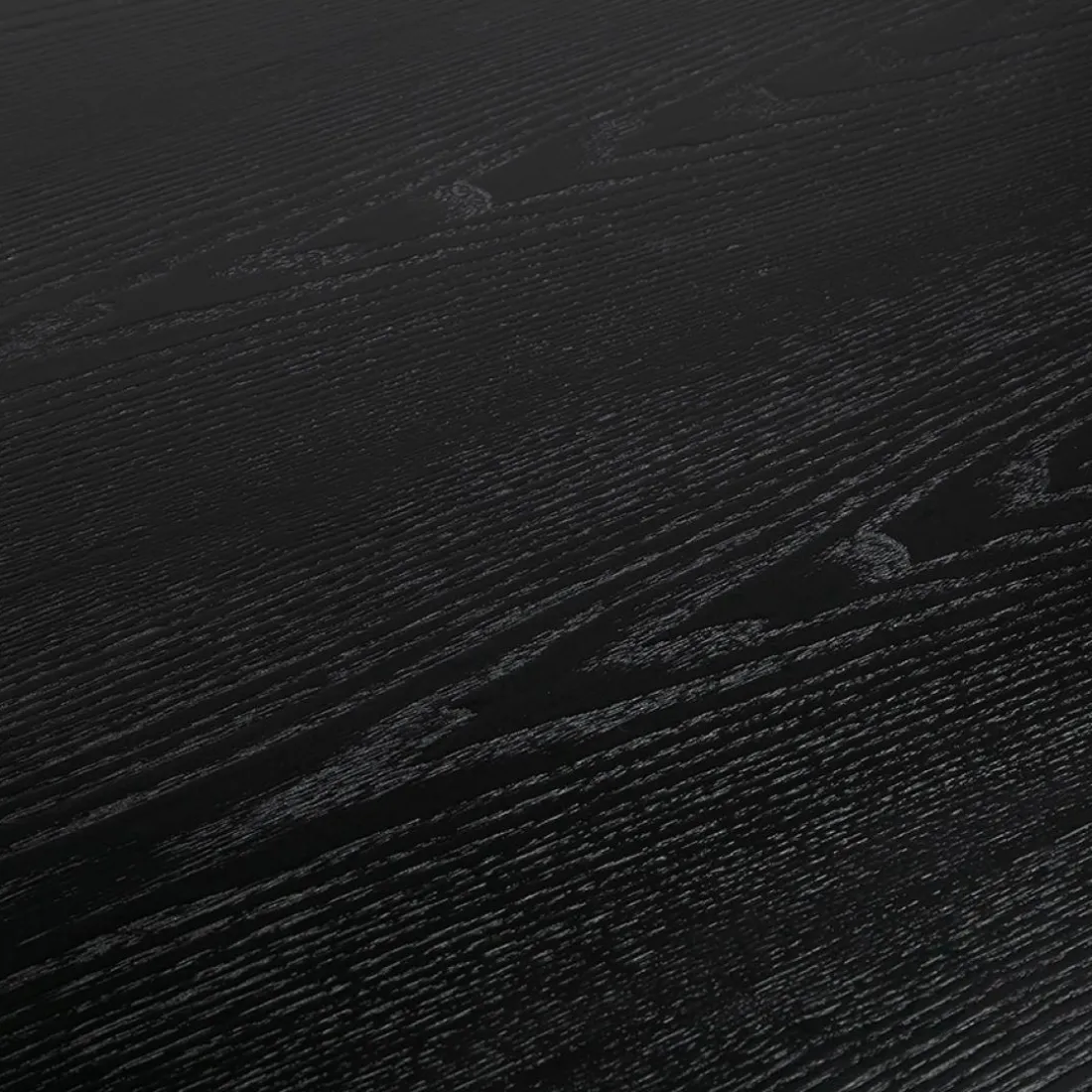 Table à diner design 'WALABY' en bois noir avec pied central en x blanc
